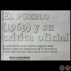 EL PUEBLO (1969) Y SU CRÍTICA OFICIAL - Por MARÍA E. ZARACHO ROBERTTI - Domingo, 01 de Octubre de 2017